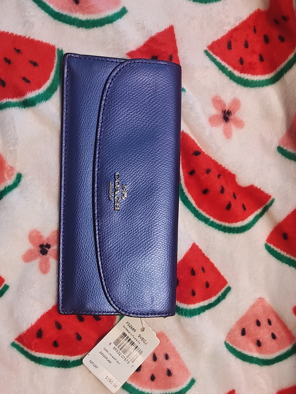 Coach Continental Wallet in SV Metallic Purple Iris